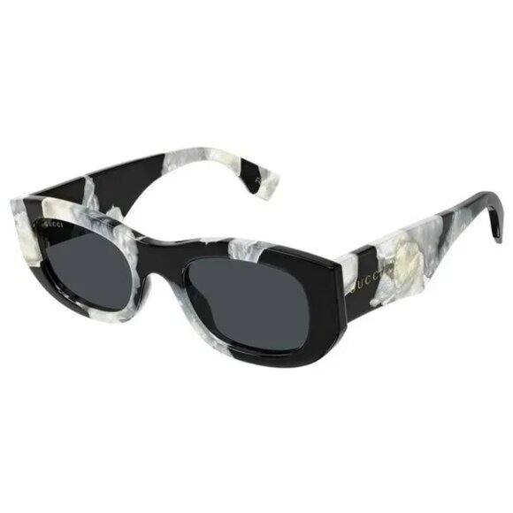 NEW GUCCI SUNGLASSES GUCCI BLACK AND WHITE/GREY EYEWEAR main image 4